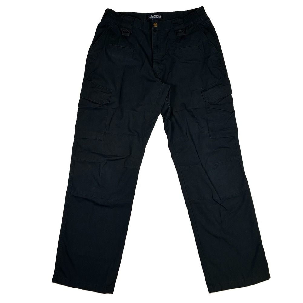 LAPG Men's 36x32 Black Tactical Cargo Utility Workwear Gorpcore Double Knee Pant